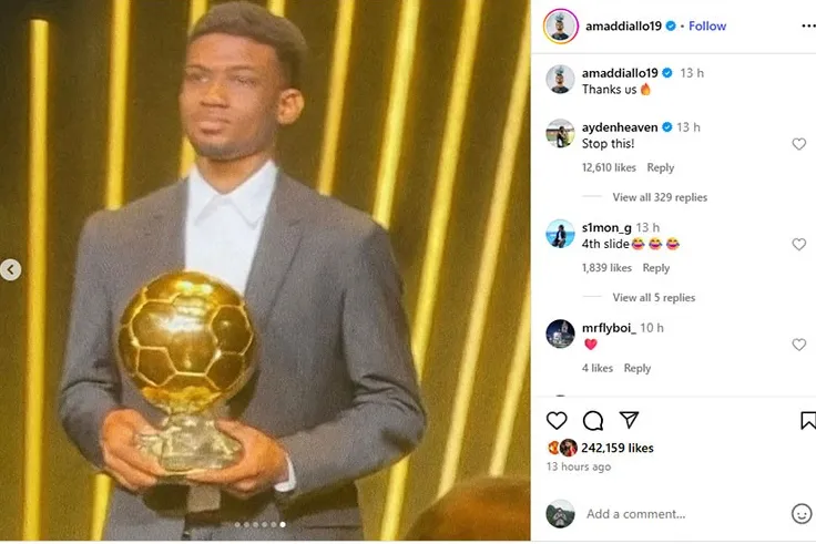 Amad Diallo nuôi giấc mơ Quả Bóng Vàng: Fan MU tin tưởng vượt mặt Mbappe, Haaland